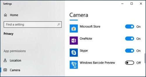 La webcam ne fonctionne pas sous Windows 10