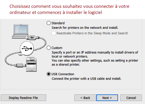 Choisissez comment vous souhaitez vous connecter à votre ordinateur et commencez à installer le logiciel.