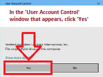 Dans la fenêtre 'Contrôle de compte d'utilisateur' qui apparaît, cliquez sur 'Oui'.