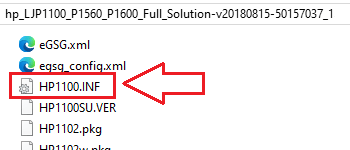 Après décompression, le fichier INF se trouve ici : HP1100.INF