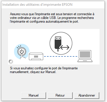 3 Étape d'installation du pilote d'imprimante EPSON L18050